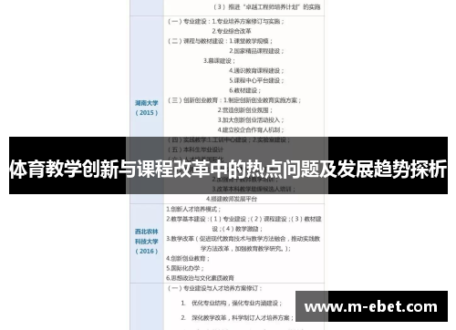 体育教学创新与课程改革中的热点问题及发展趋势探析